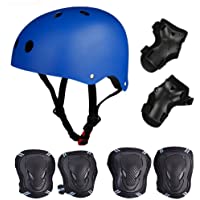 Los mejores  - Tabla de Skate Casco con los Guardias Protective Gear Juego de Rodilleras Codo Muñeca para Niños BMX-Skateboard-Scooter